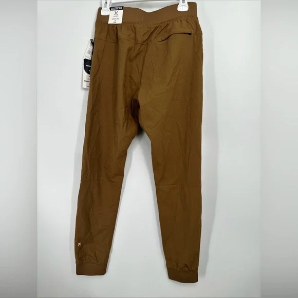 Kenneth Cole Sz Small Tech Jogger Classic Fit 4-way Stretch In Tobacco Color